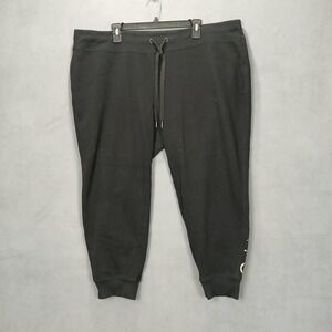 Calvin Klein Performance Sweatpants Women 3X Black Logo Fleece Lined Tapered Leg